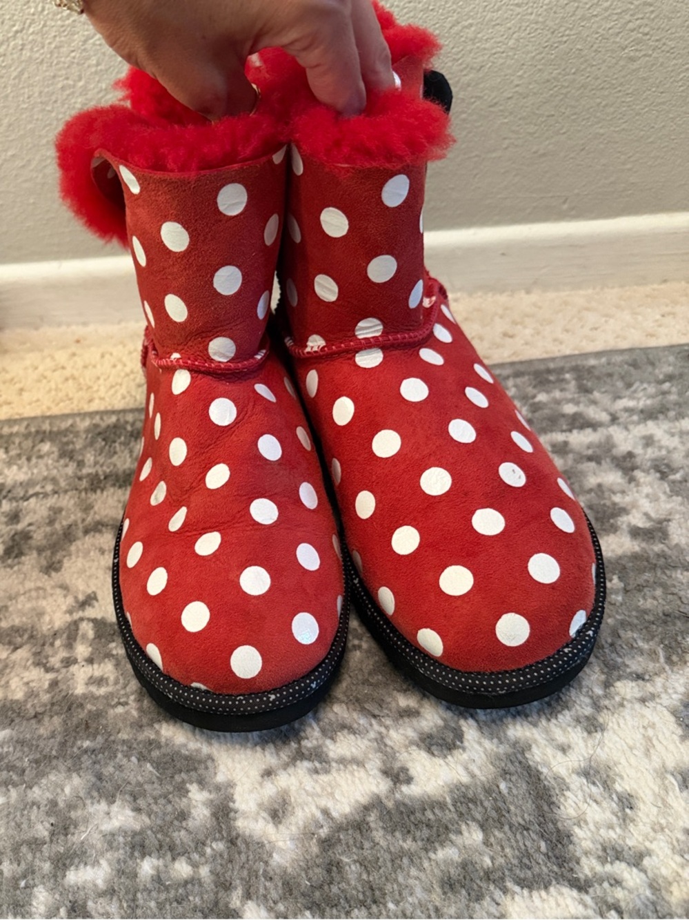 Red Polka Dot Minnie Mouse Uggs